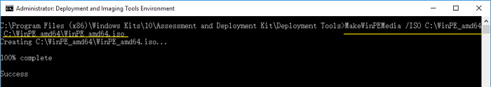 create the WinPE ISO