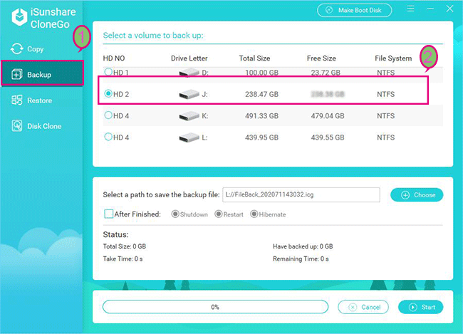 define the drive to backup