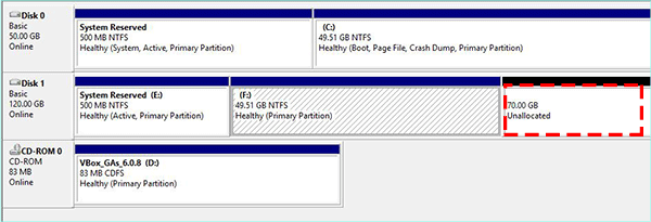 disk management after cloning