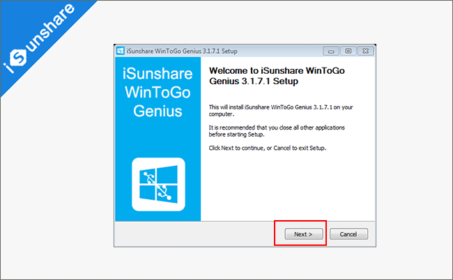 install iSunshare WinToGo Genius