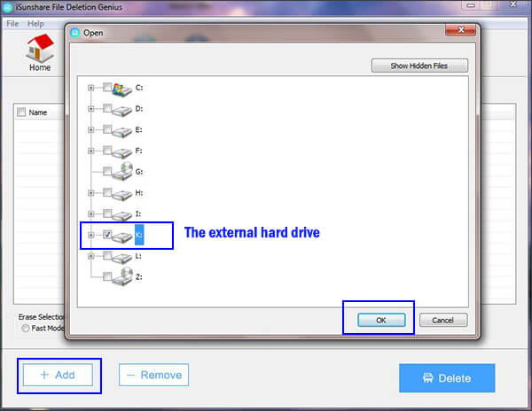  delete all files in external hard drive