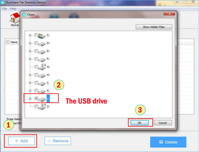 how to delete files on a flash drive