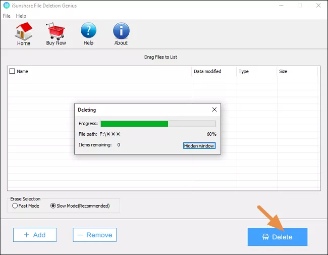 begin deleting big files