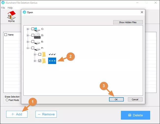 select big files to delete