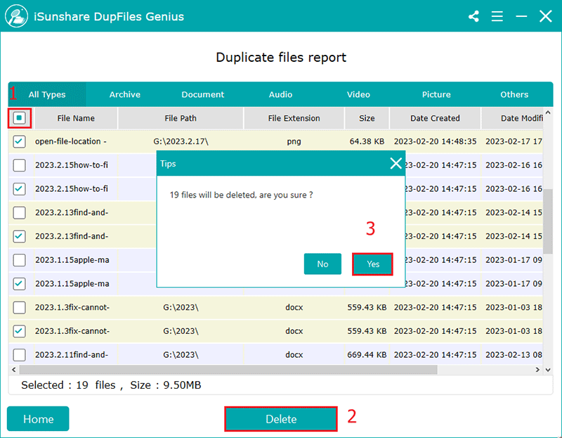 delete duplicate files on external hard drive