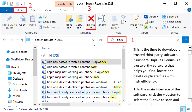 search duplicate files and delete