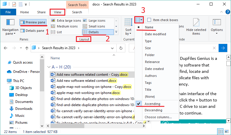 set view section options