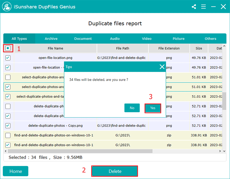 delete your duplicate files on usb drive