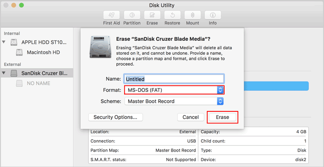 how to format usb for mac on pc