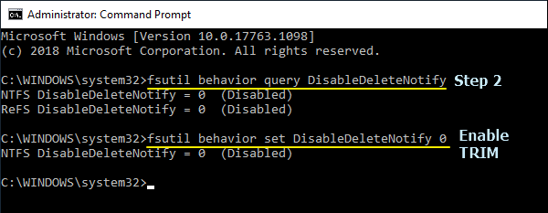 enable trim in cmd