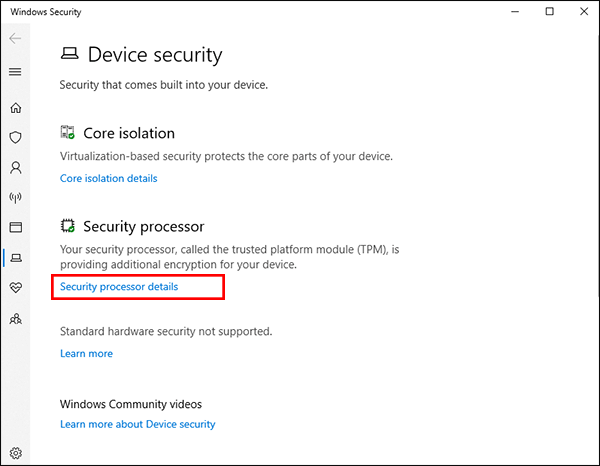 click security processor details