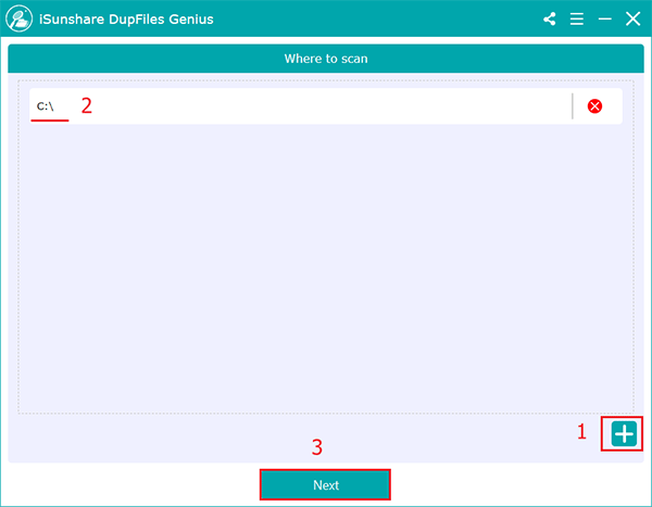 select c drive to scan