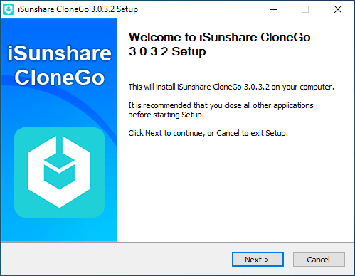 iSushare CloneGoをインストールします。