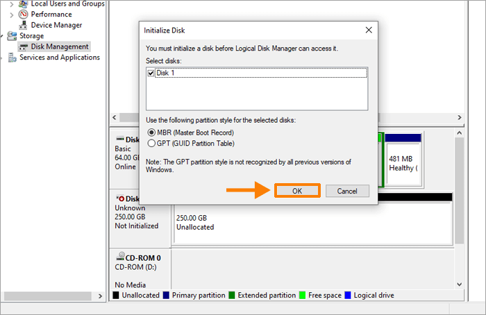 initialize the new ssd