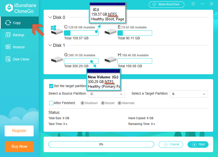 copy function using interface