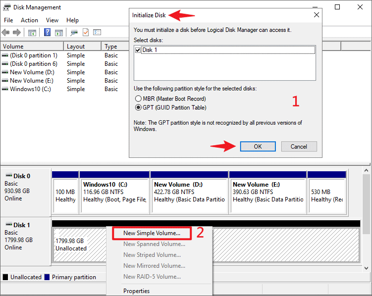 Initialize the Larger SSD and Create a New Volume