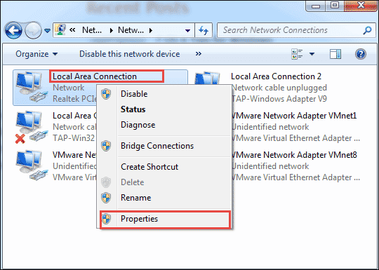 find network properties