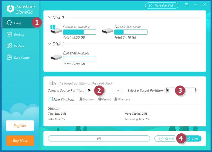 copy files with CloneGo