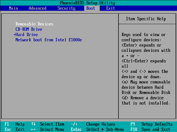 enter bios to boot from winpe disk