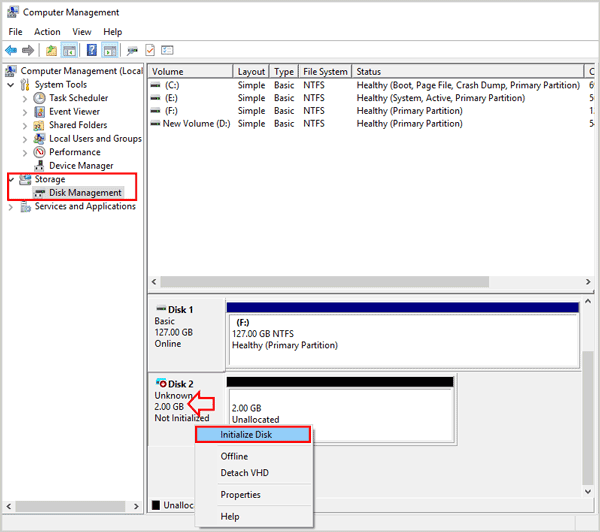 initialize disk