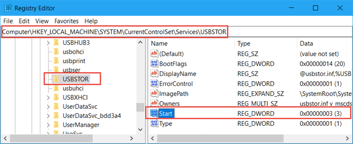 disable usb ports via registry