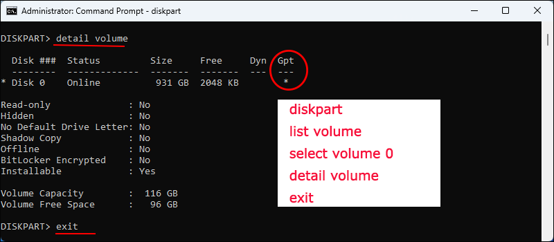check partition style of your disk