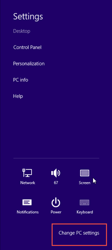 change pc settings