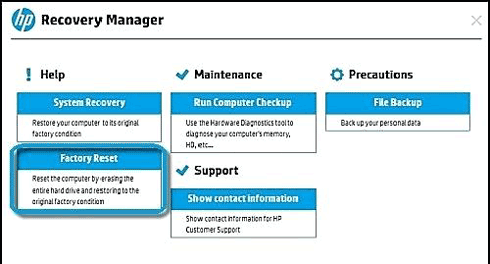 hp laptop system recovery windows 10