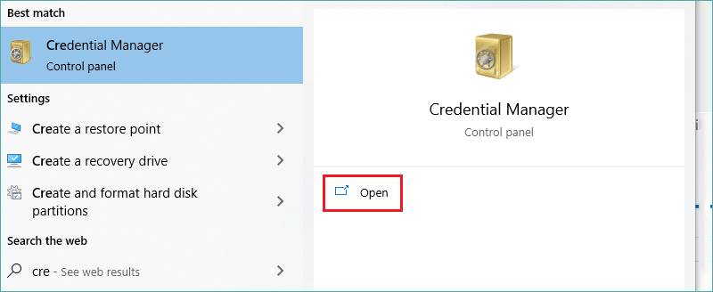 open credential manager