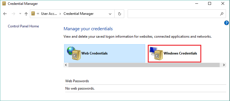 windows credentials