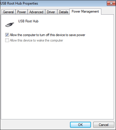 set the power management default fake