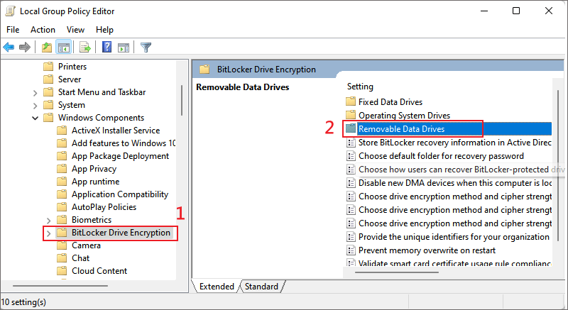 click to expand removable data drives