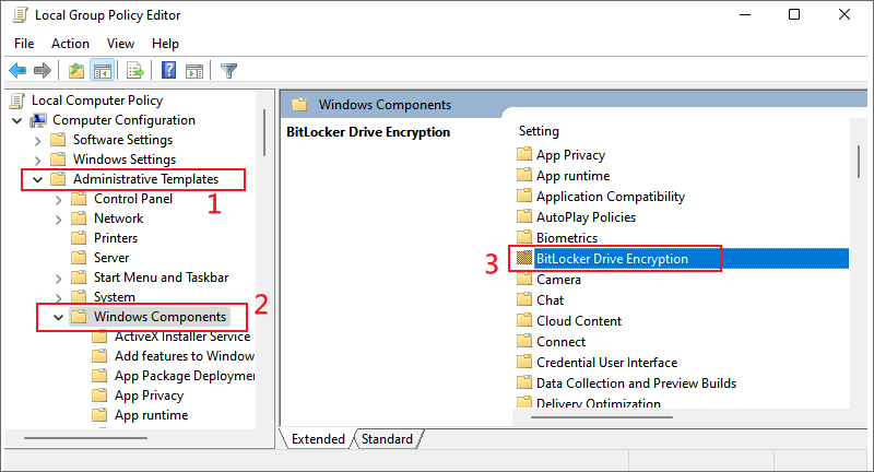 expand bitlocker driver encryption folder