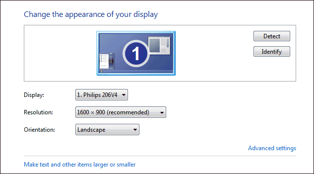 reset display resolution