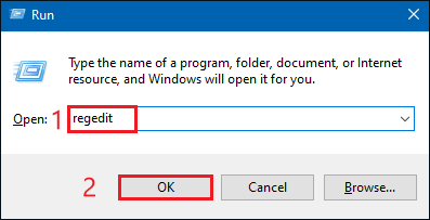 type regedit
