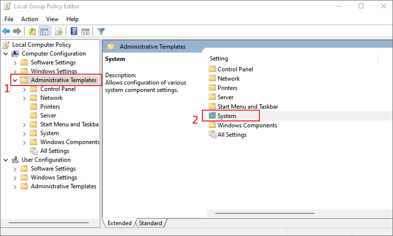 administrative templates windows