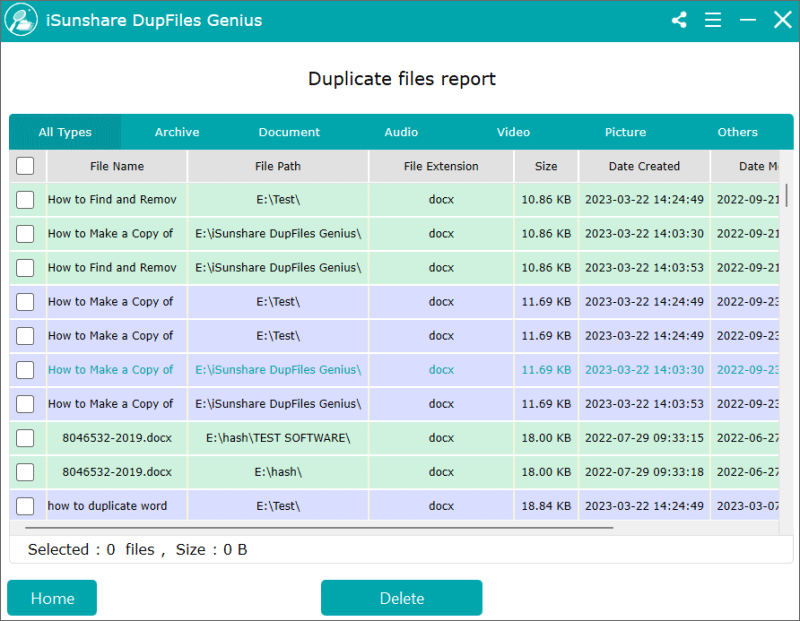 clean up duplicate files