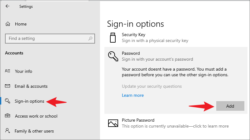set admin password