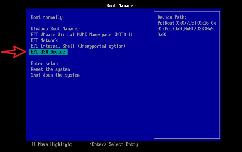 set computer boot from usb