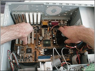 push motherboard in the case