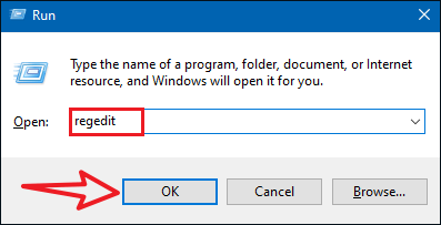 type regedit
