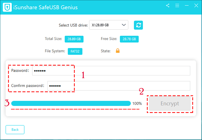 input password and click on Encrypt