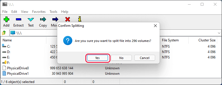 confirm splitting