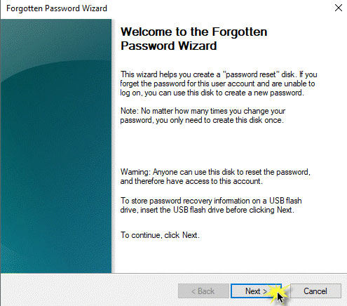 follow forgotten password wizard