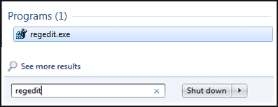 open regedit