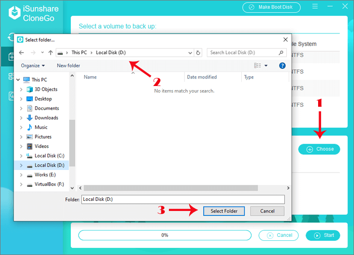 set a path to save the backup files