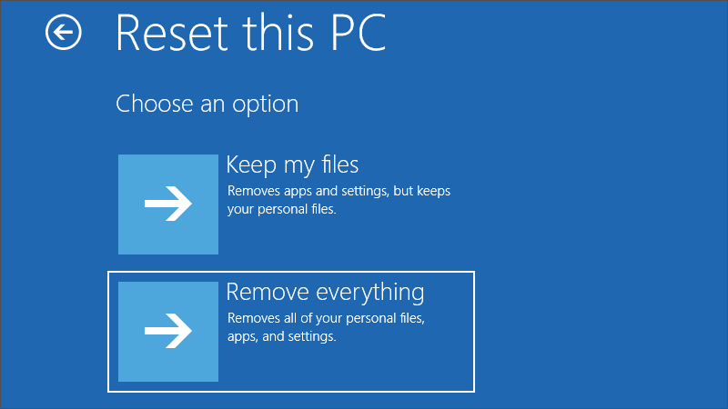 reset this pc