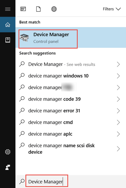 open device manager