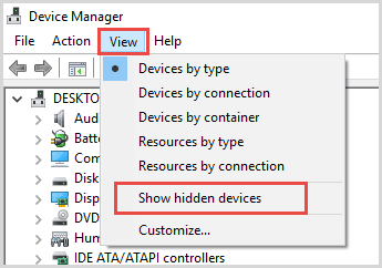 show hidden devices