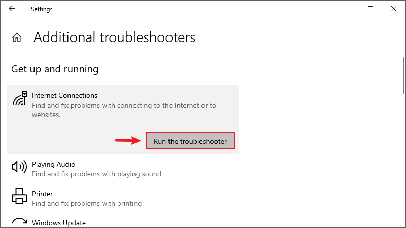 network troubleshooter